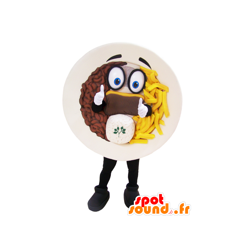 Mascot guarnição aparado batatas fritas de carnes - MASFR032967 - Rápido Mascotes Food