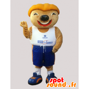 Knaagdier mascotte met een grappig hoofd in sportkleding - MASFR032969 - sporten mascotte