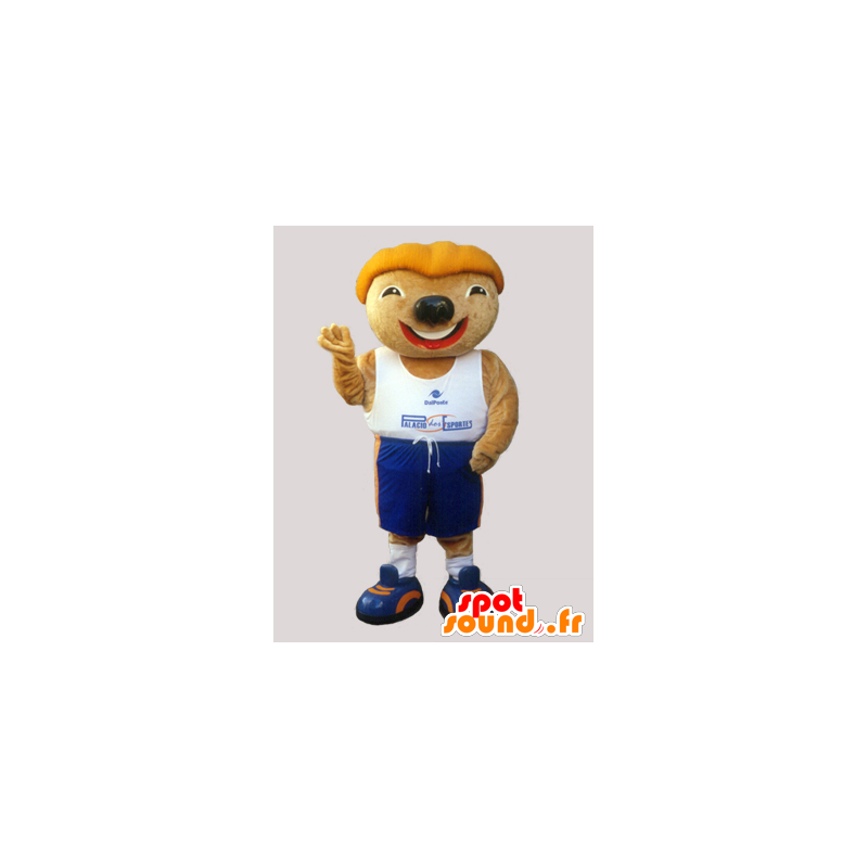 Mascotte de rongeur avec une tête rigolote en tenue de sport - MASFR032969 - Mascotte sportives