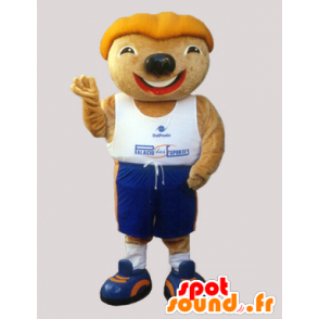 Rodent mascot with a funny head in sportswear - MASFR032969 - Sports mascot