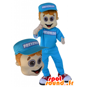 Joven de la mascota del vestido de azul con una tapa - MASFR032970 - Mascotas humanas