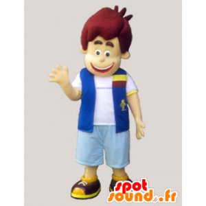 Menino mascote vestida de um colete e calções - MASFR032971 - Mascotes Boys and Girls