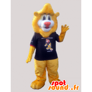 Hurtownia Maskotka żółty lew z puszystym koszuli - MASFR032972 - Lion Maskotki