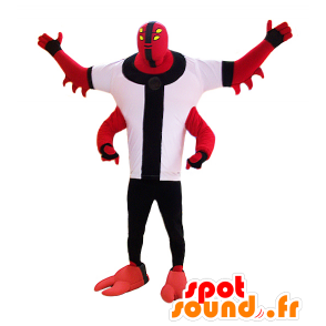 Tvor maskot, červené monstrum se čtyřmi pažemi - MASFR032978 - Maskoti netvoři