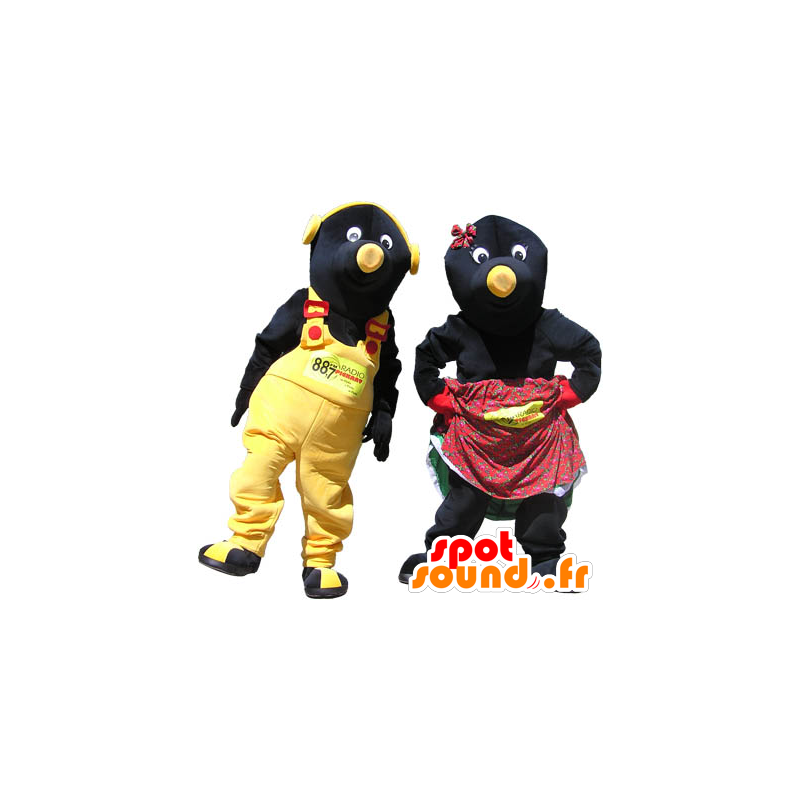 2 mascotas par de lunares negros y amarillos - MASFR032980 - Animales del bosque