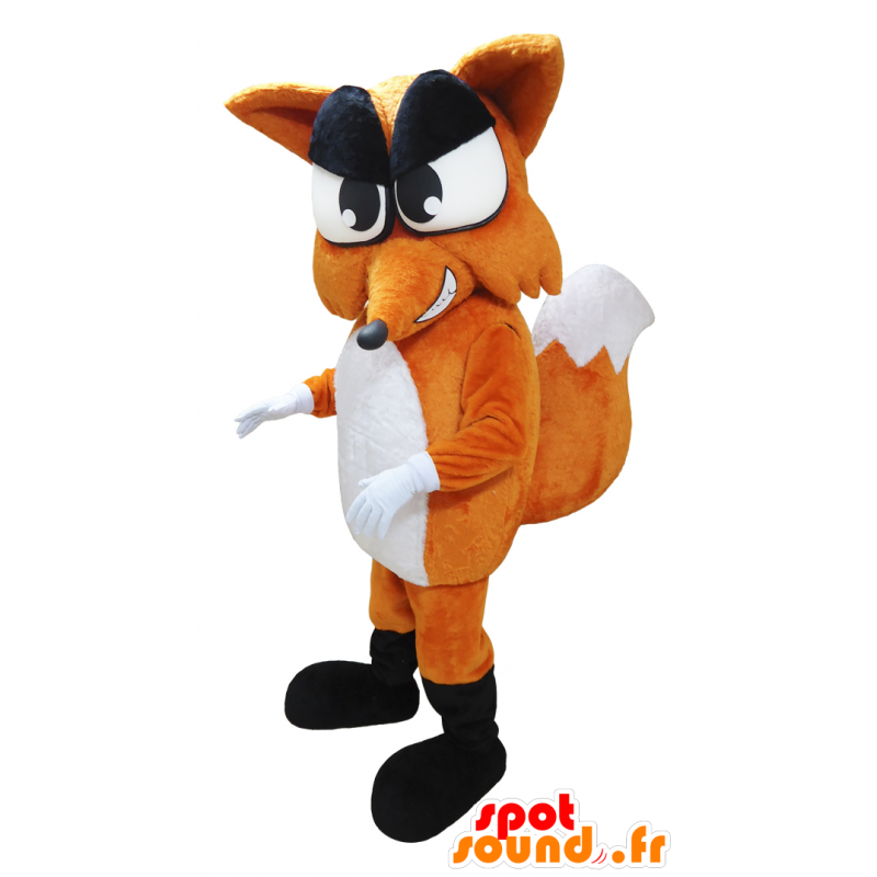 Gigantiske oransje og hvit rev maskot med en stor kuk - MASFR032984 - Fox Maskoter