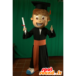 Graduação Mascot com seu boné e seu vestido - MASFR032985 - Mascotes humanos