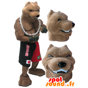 Cão da mascote gigante e muscular raça boxeador detidos - MASFR032986 - Mascotes cão