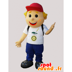 Mascotte d'écolier, de jeune garçon souriant - MASFR032988 - Mascottes Garçons et Filles