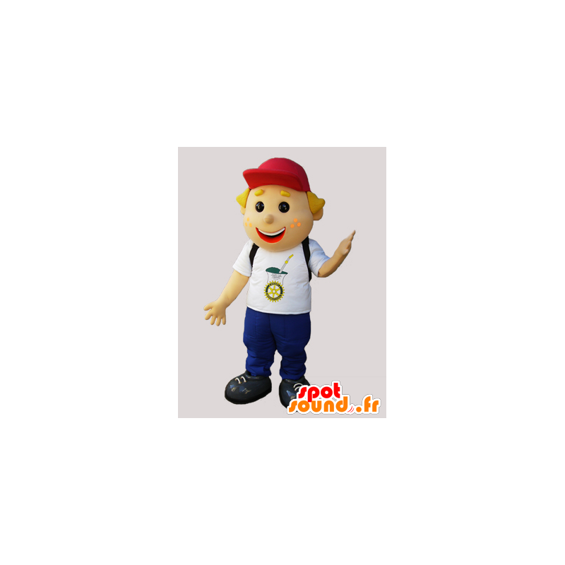 Mascotte d'écolier, de jeune garçon souriant - MASFR032988 - Mascottes Garçons et Filles