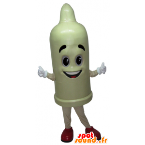 White giant condom mascot with a smile - MASFR032996 - Mascots of objects