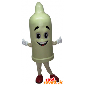 White giant condom mascot with a smile - MASFR032996 - Mascots of objects