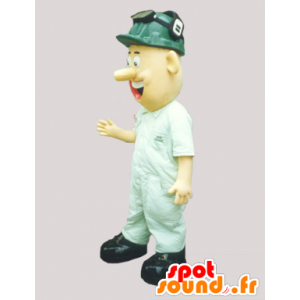 L'uomo mascotte vestito come un lavoratore con un cappello duro - MASFR032997 - Umani mascotte