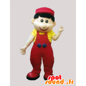 Merry mascot in overalls and cap - MASFR032999 - Human mascots