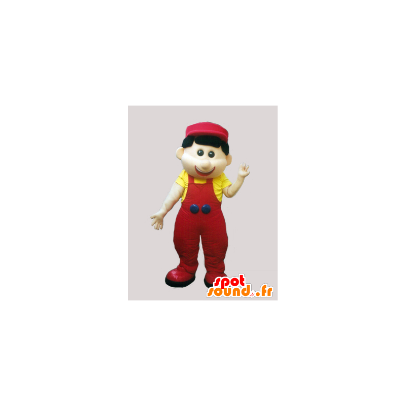 Merry mascot in overalls and cap - MASFR032999 - Human mascots