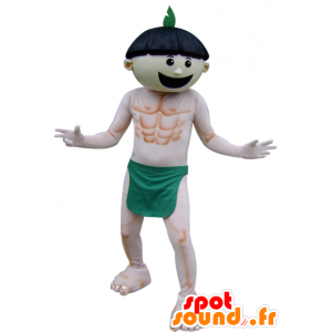 Maskot muž jen na sobě zelené plátno - MASFR033010 - Man Maskoti