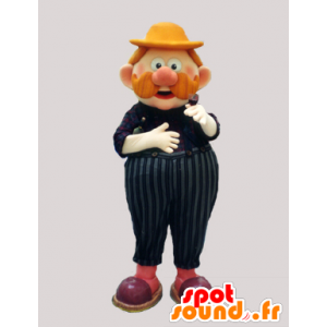 Mascot uomo dai capelli rossi con i baffi e una grande pancia - MASFR033017 - Umani mascotte