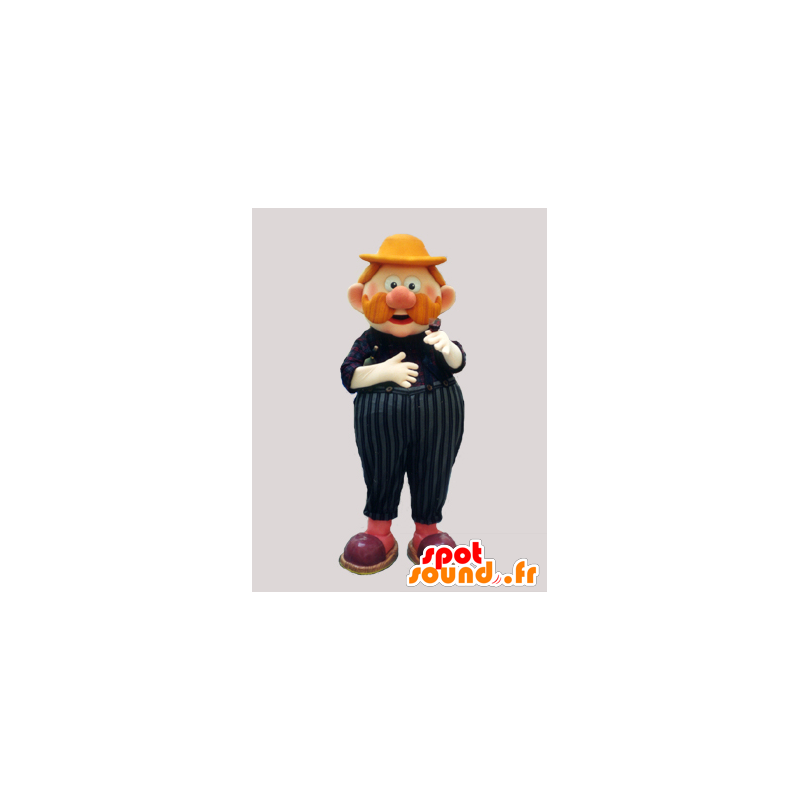 Μασκότ κόκκινα μαλλιά άνθρωπος με το μουστάκι και μια μεγάλη κοιλιά - MASFR033017 - Ο άνθρωπος Μασκότ