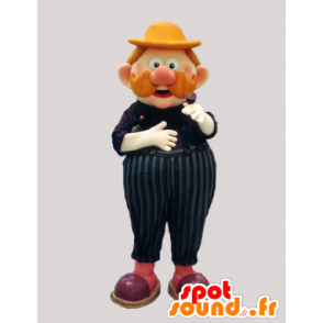 Mascotte d'homme roux avec une moustache et un gros ventre - MASFR033017 - Mascottes Homme