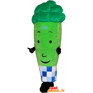 Mascot grünen Riesen Spargel von einem karierten Papier umgeben - MASFR033018 - Maskottchen von Gemüse