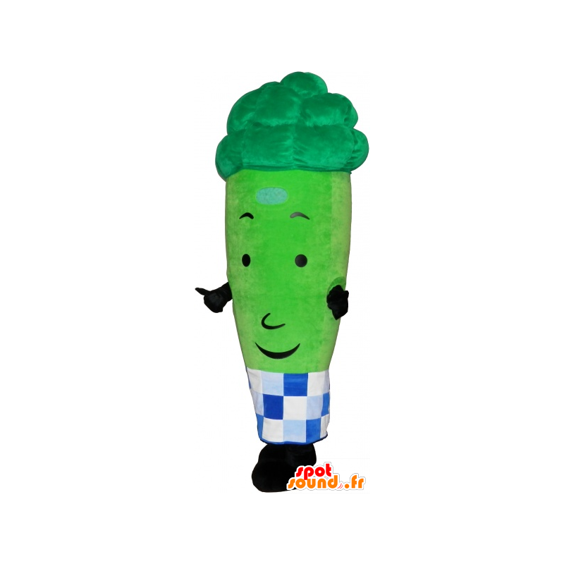 Mascot gigante espargos verdes cercado por um tabuleiro de papel - MASFR033018 - Mascot vegetal