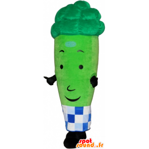 Mascot green giant asparagus surrounded by a checkered paper - MASFR033018 - Mascot of vegetables