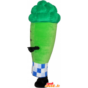 Mascot green giant asparagus surrounded by a checkered paper - MASFR033018 - Mascot of vegetables