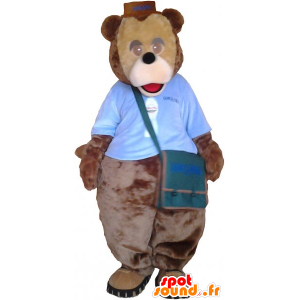 Big Teddybär Maskottchen braun mit einem Beutel - MASFR033019 - Bär Maskottchen