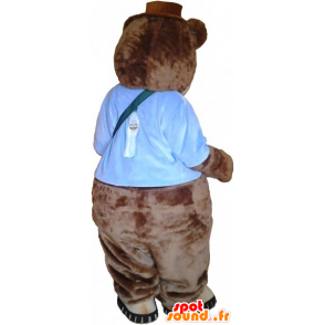 Μασκότ μεγάλο αρκουδάκι καφέ με μια τσάντα - MASFR033019 - Αρκούδα μασκότ