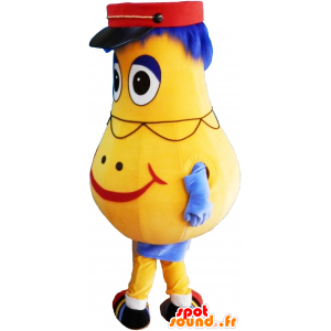 Giallo pupazzo mascotte a forma di pera con un kepi - MASFR033022 - Umani mascotte