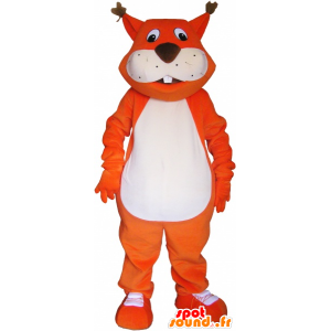 Arancione mascotte gigante volpe con un grosso cazzo - MASFR033024 - Mascotte Fox