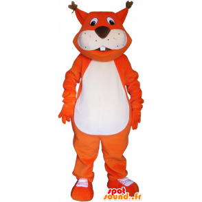 Arancione mascotte gigante volpe con un grosso cazzo - MASFR033024 - Mascotte Fox