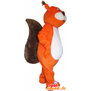 Obří oranžová fox maskot s velkým kohout - MASFR033024 - Fox Maskoti