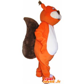 Obří oranžová fox maskot s velkým kohout - MASFR033024 - Fox Maskoti