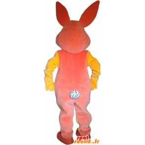 Rosa og gul plysj kanin maskot - MASFR033025 - Mascot kaniner