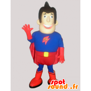 Mascot man superhero in blue and red - MASFR033029 - Human mascots