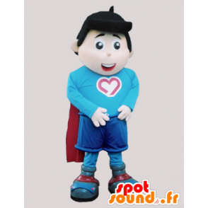 Jongen mascotte met een cape en super schoenen - MASFR033031 - Mascottes Boys and Girls