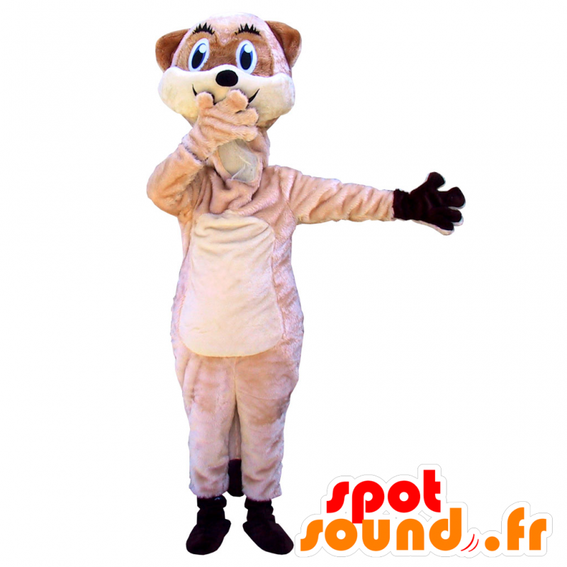 Mascot beige and white lemur with mischievous - MASFR033035 - The jungle animals