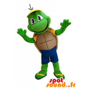 Mascot bonito tartaruga verde pequena e engraçado - MASFR033037 - Mascotes tartaruga
