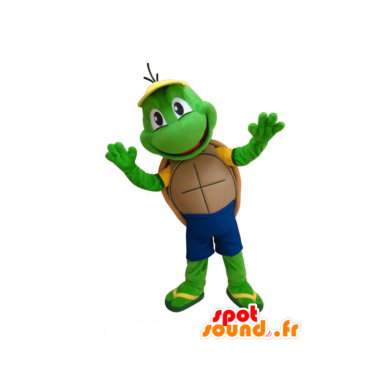 Mascotte de tortue verte mignonne et rigolote - MASFR033037 - Mascottes Tortue