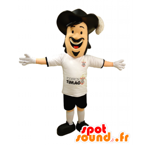 Homem Mascot, mosqueteiro com um belo chapéu - MASFR033047 - Mascotes homem