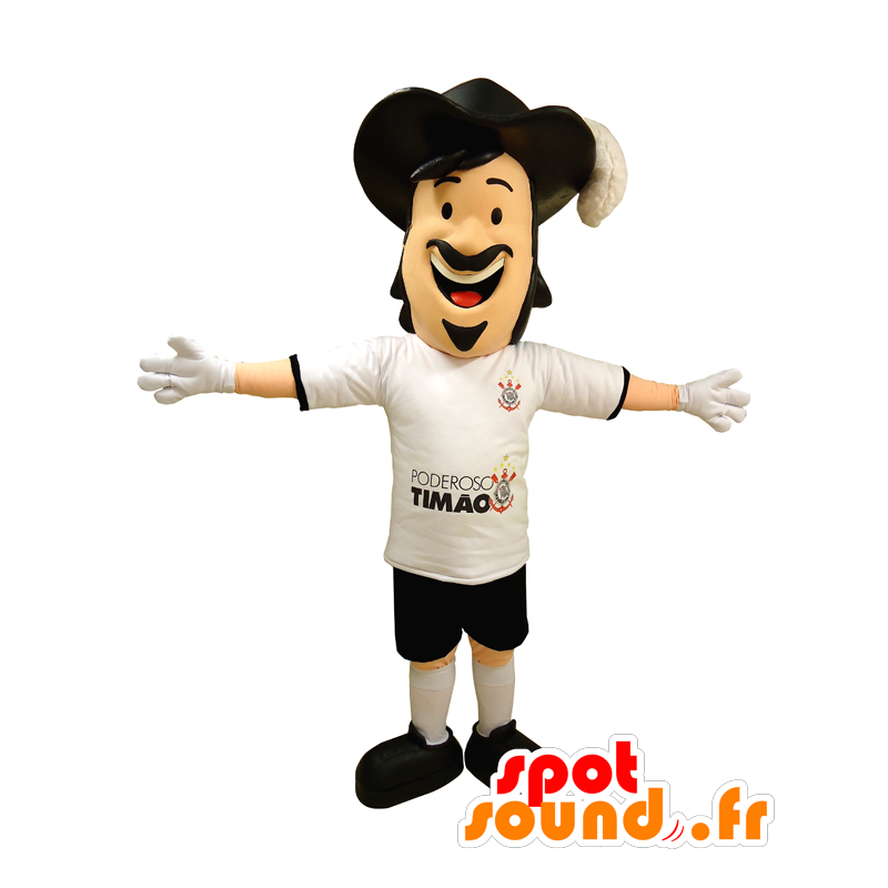 Man Mascot, musketier met een mooie hoed - MASFR033047 - man Mascottes