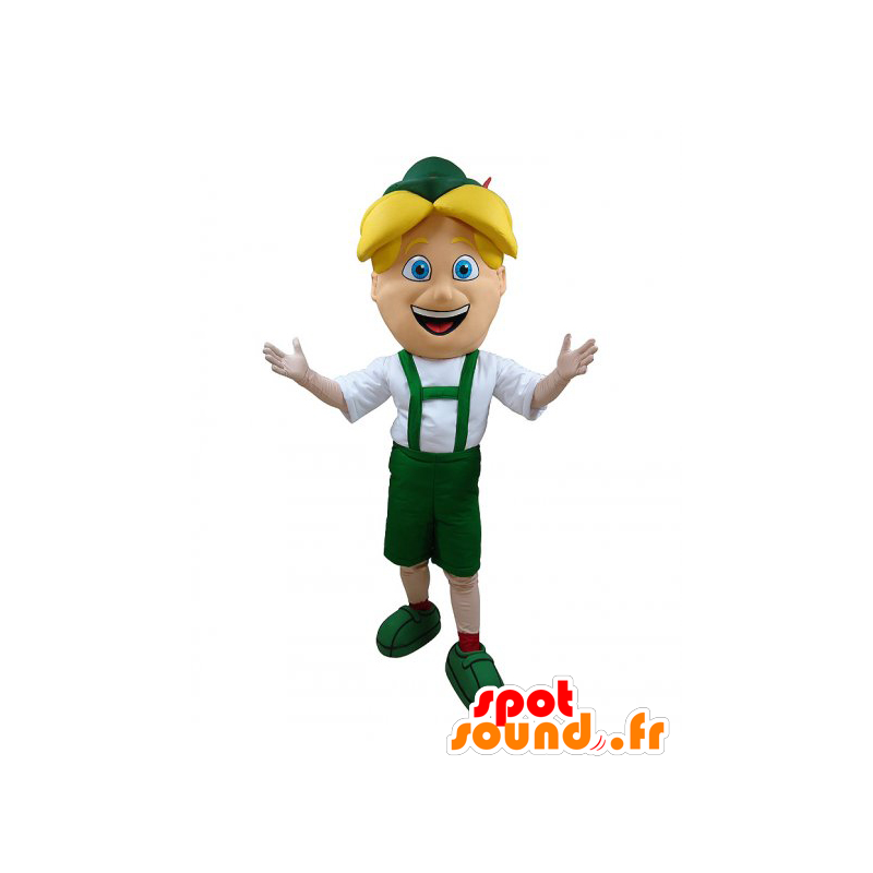 Boy mascot blonde dressed in green Tyrolean - MASFR033048 - Mascots boys and girls