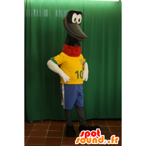 Mascot schwarzer Vogel mit einem langen Hals mit einem großen Schnabel - MASFR033052 - Maskottchen der Vögel