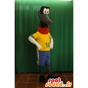 Mascot czarnego ptaka z długą szyją dużej dziób - MASFR033052 - ptaki Mascot