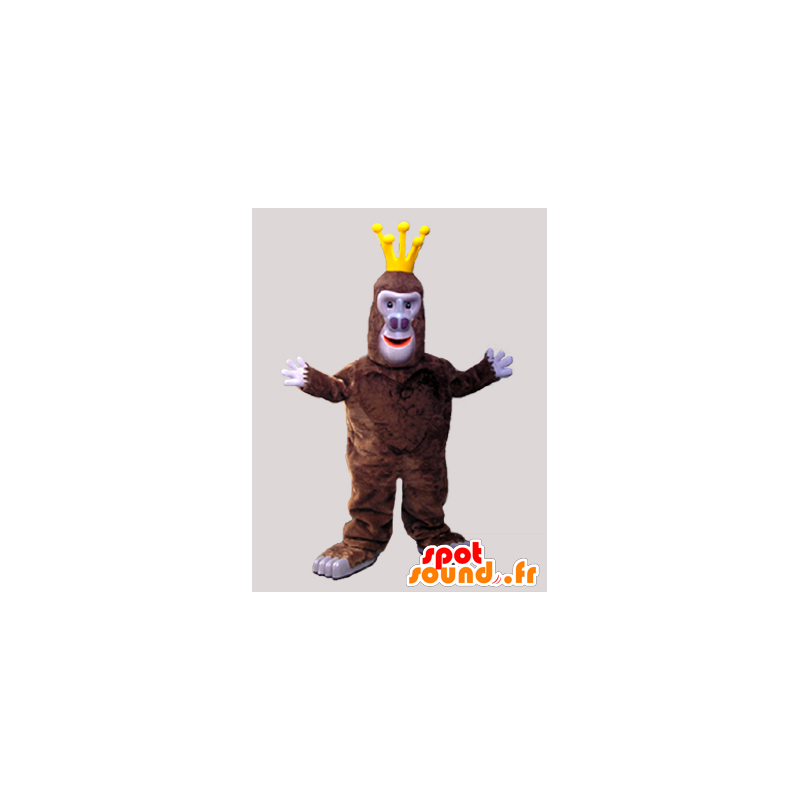 Mascot monkey Brown gorilla with a crown - MASFR033058 - Mascots monkey