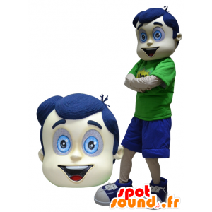 Boy mascot with hair and blue eyes - MASFR033060 - Mascots boys and girls