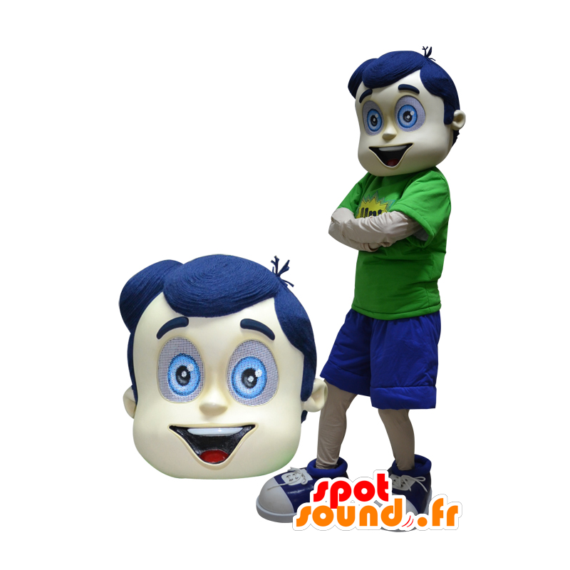 Boy mascot with hair and blue eyes - MASFR033060 - Mascots boys and girls
