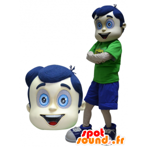 Boy Maskottchen mit Haaren und blauen Augen - MASFR033060 - Maskottchen-jungen und Mädchen