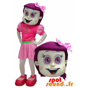 Mascota chica con el pelo rosado y ojos - MASFR033061 - Chicas y chicos de mascotas